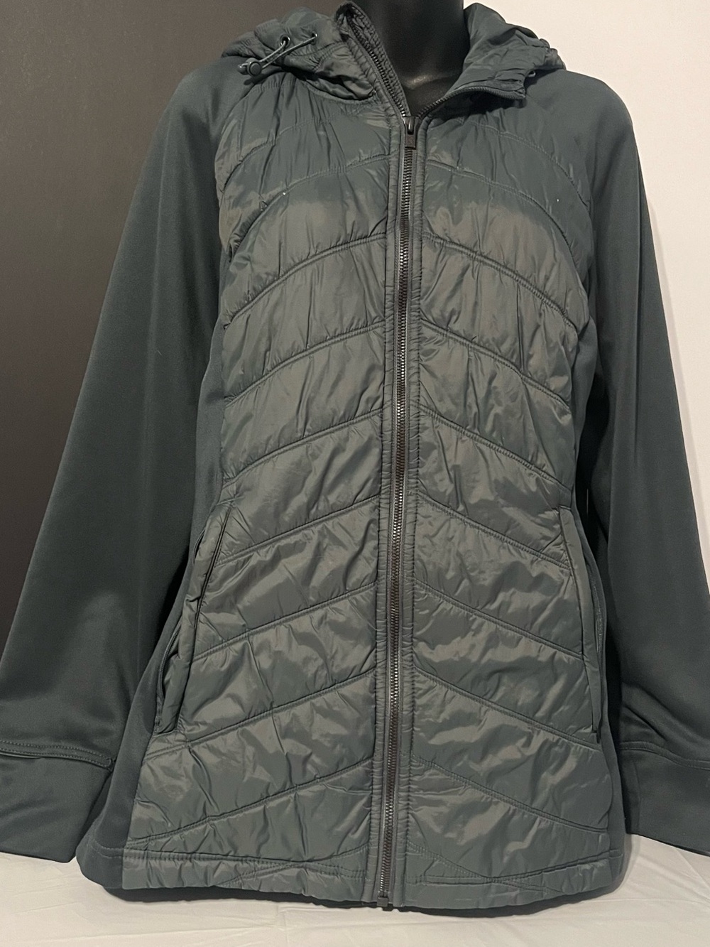 Shambhala Women's Quilted Hooded Jacket - Dark Green